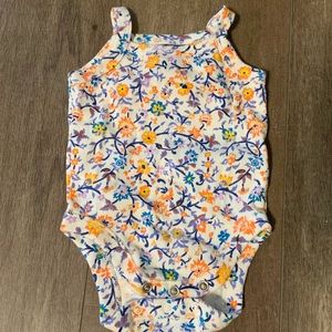 Floral tank onesie